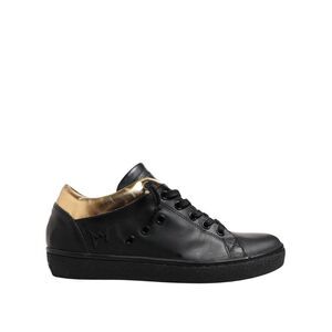 Leather Crown Black Gold Lace Up Low Top Women Sneakers Women's Shoes